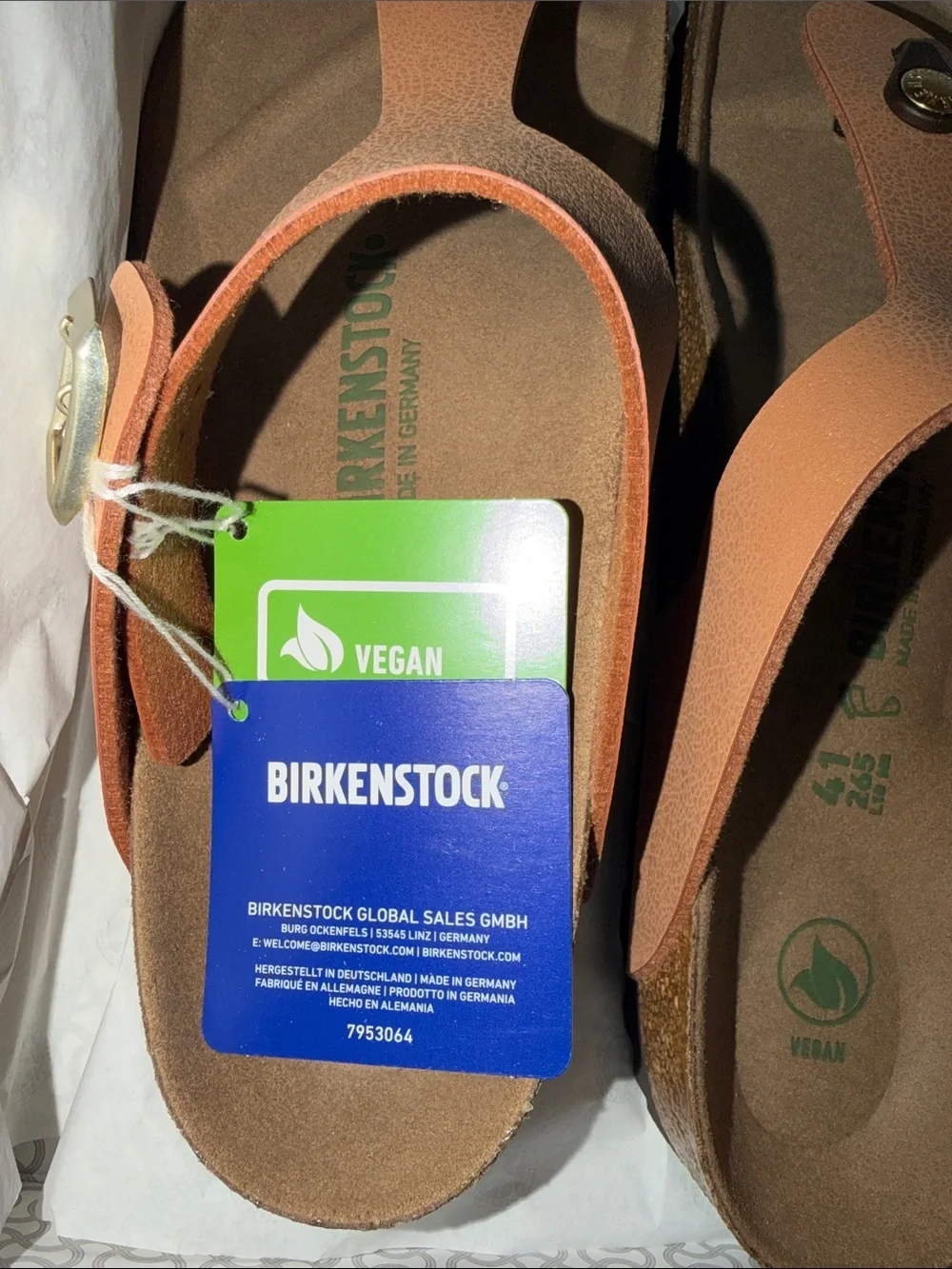 Birkenstock Vegan Tan Brown Thong Sandals